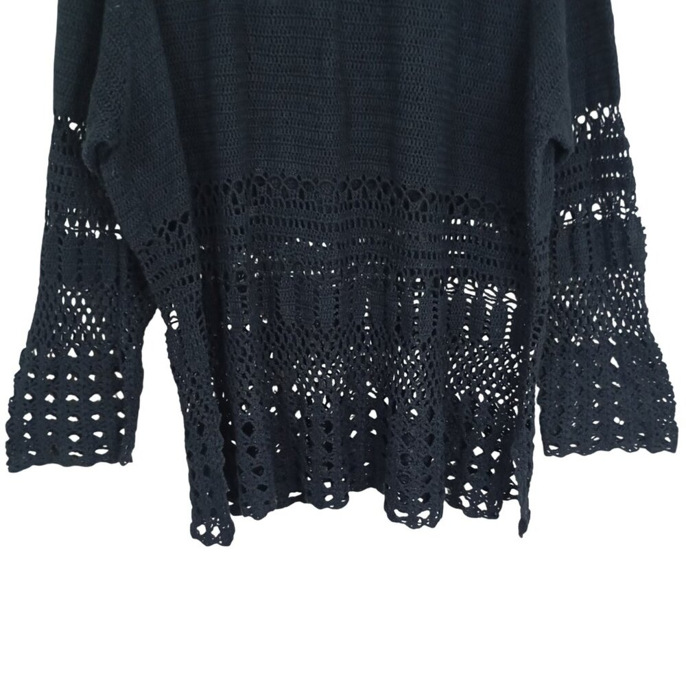 Venezia Jeans Crochet Knit Tunic Top 26/28 Plus Size Boho Bell Sleeves Womens - Picture 6 of 8